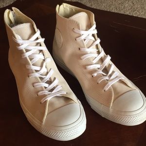 Suede off white high top converse
